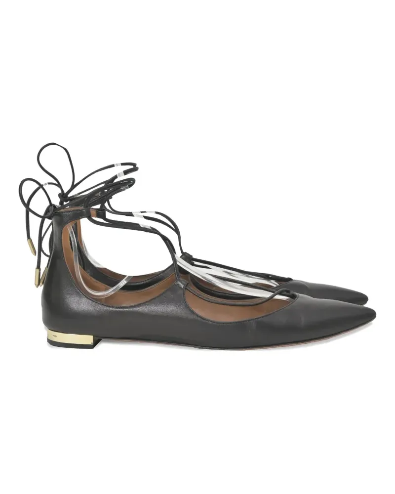 Aquazzura Christy lace-up ballet flats - Schwarz Schwarz