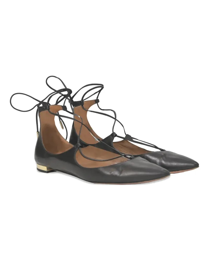 Aquazzura Christy Ballerinas mit Schnürung - Schwarz Schwarz