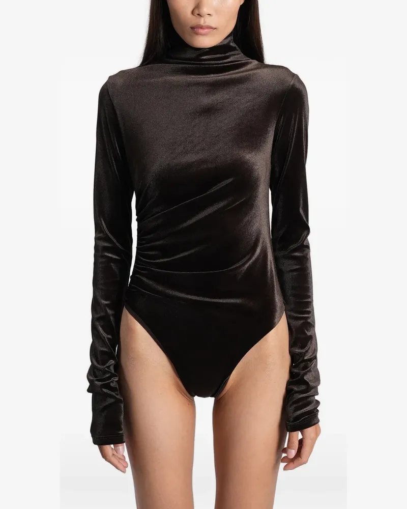 ANDAMANE ruched high-neck bodysuit - Braun Braun