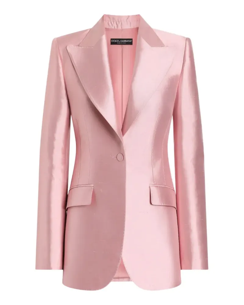 Dolce & Gabbana peak-lapel single-breasted silk blazer - Rosa Rosa