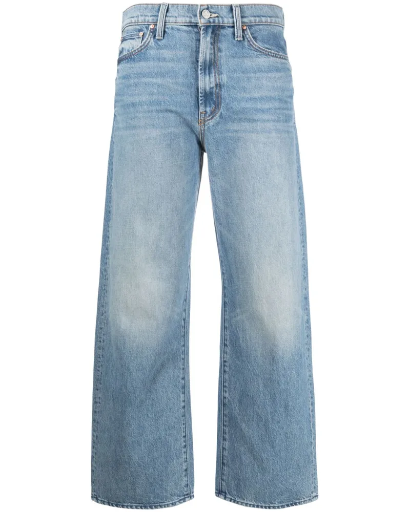 Mother Weite High-Waist-Jeans Blau