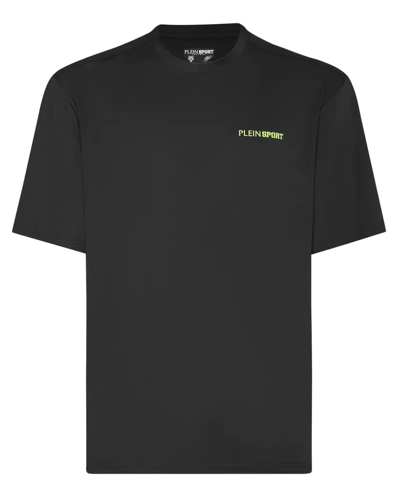 Philipp Plein T-Shirt mit Mikro-Rippung - Schwarz Schwarz