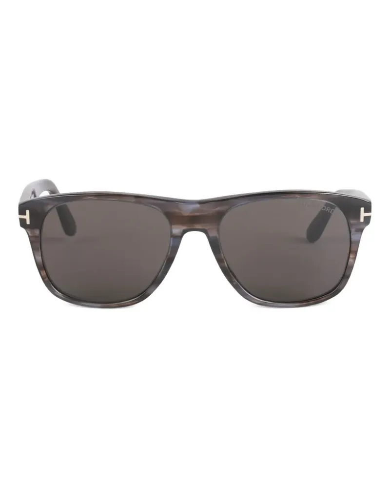 Tom Ford Eckige Sonnenbrille mit Streifen - Braun Braun