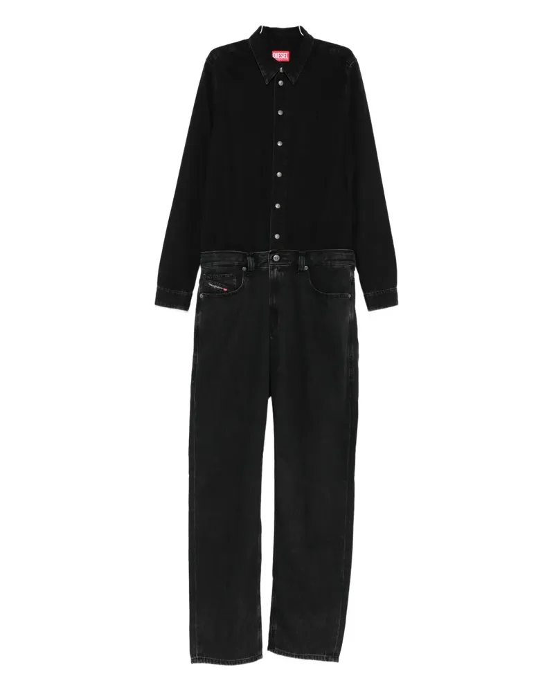 Diesel Jumpsuit mit geknöpfter Tasche - Schwarz Schwarz