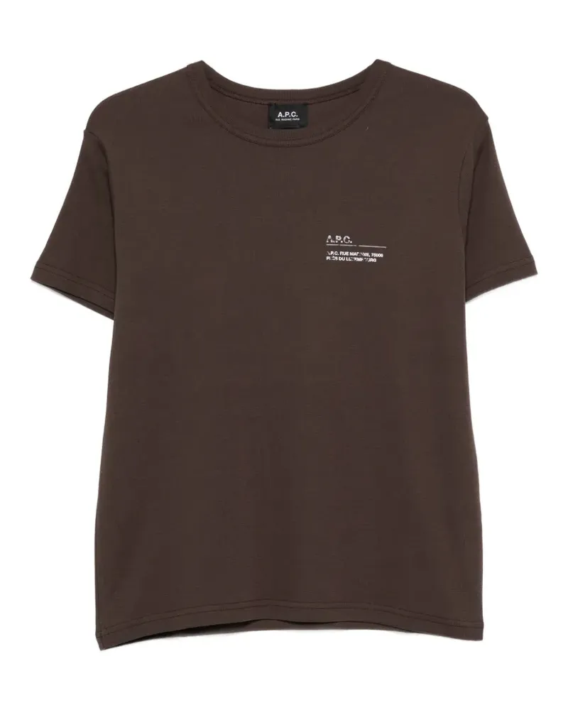 A.P.C. logo-detail T-shirt - Braun Braun
