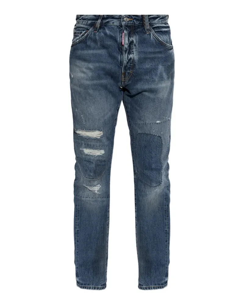 Dsquared2 Teddy Jeans in Worker Wash - Blau Blau