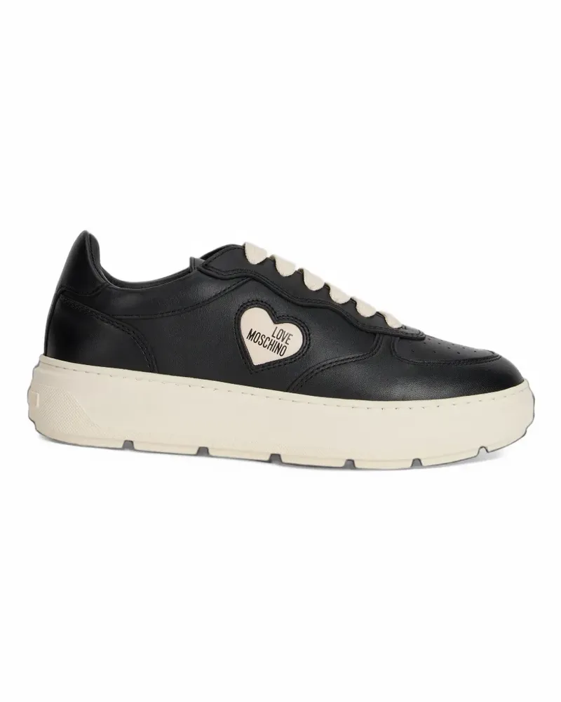Moschino heart-patch sneakers - Schwarz Schwarz