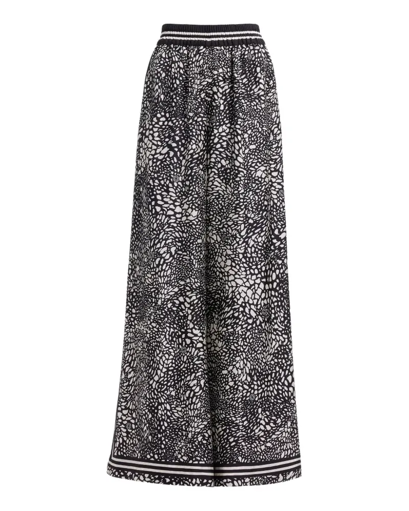 Elie Saab Seidenhose mit Punkte-Print - Schwarz Schwarz
