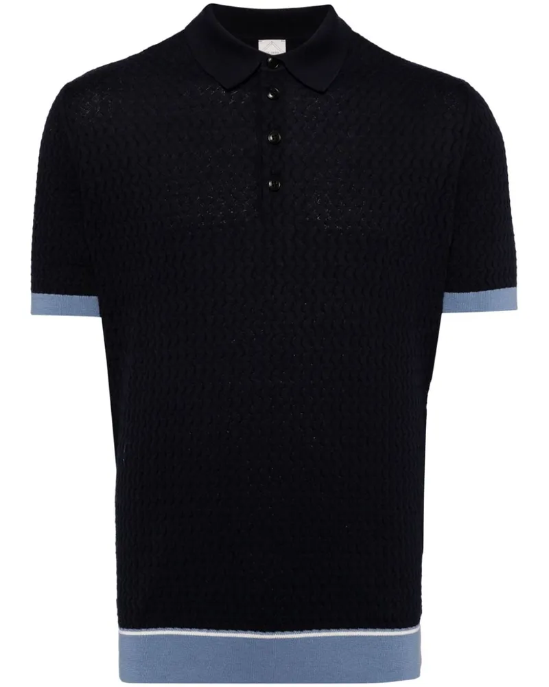 Pal Zileri Poloshirt in 3D-Strick Blau