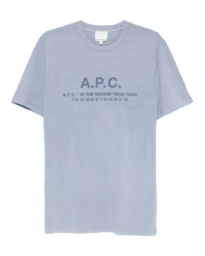 A.P.C. T-Shirt mit Logo-Print - Grau Grau