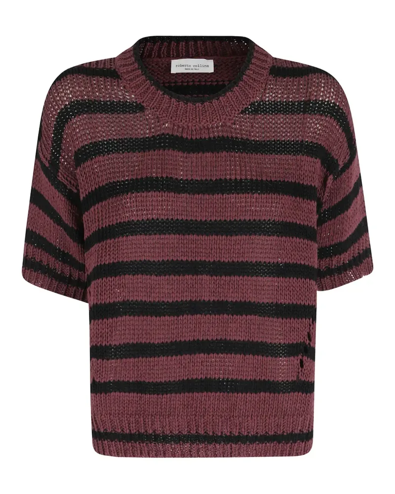 Roberto Collina striped open-knit sweater - Rot Rot