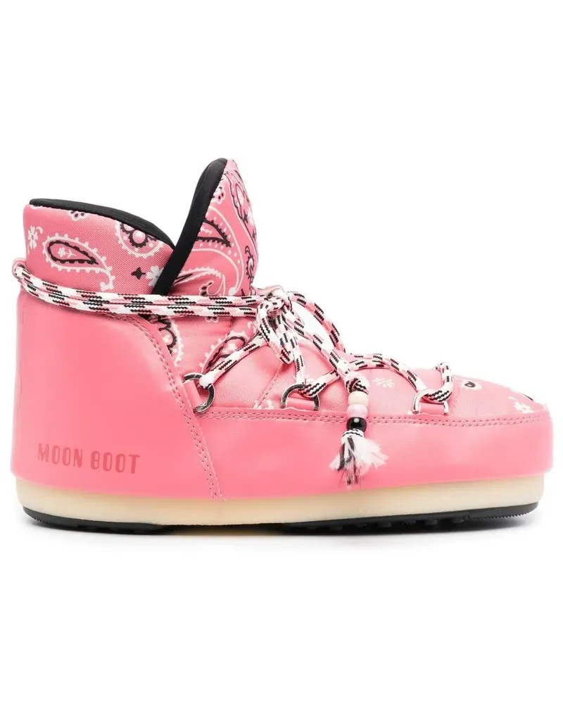 Moon Boot x  Stiefel mit Bandana-Print - Rosa Rosa