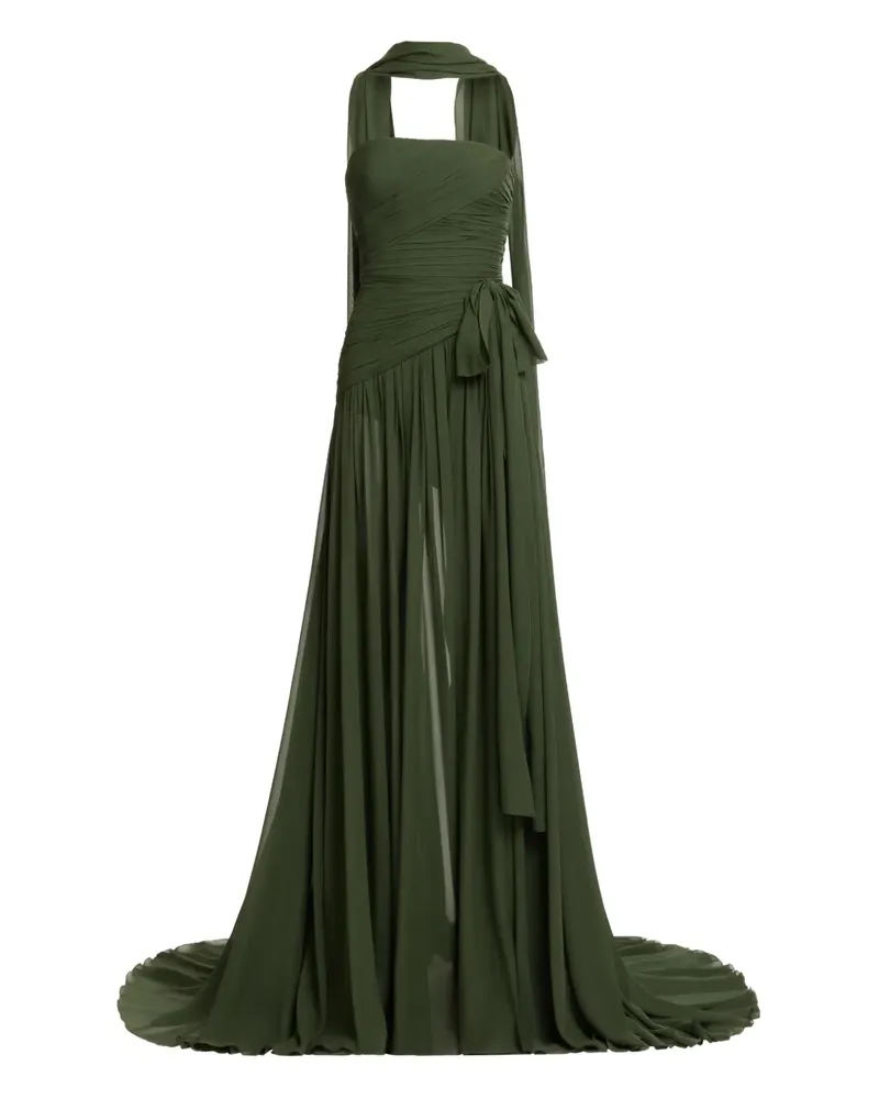Elie Saab Gerafftes Maxikleid - Grün Grün