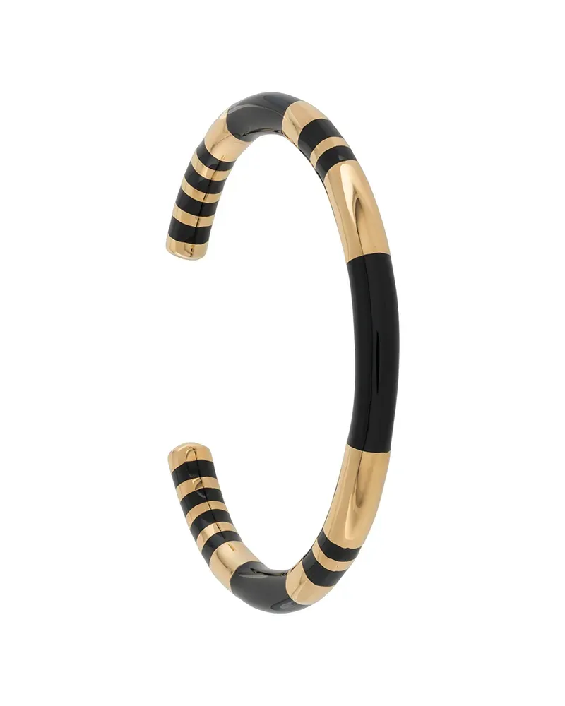 Aurélie Bidermann Gestreifte 'Positano' Armspange - Schwarz Schwarz