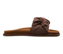 Geraffte Sandalen - Braun