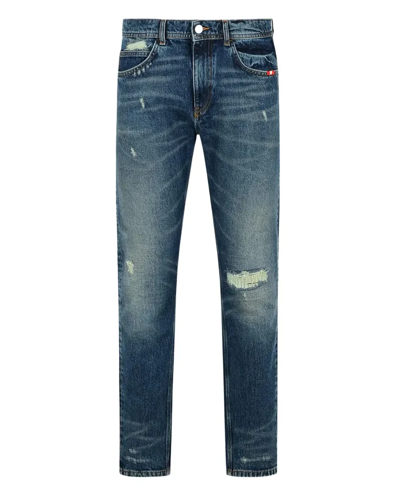 Amish David Straight-Leg-Jeans im Distressed-Look - Blau Blau