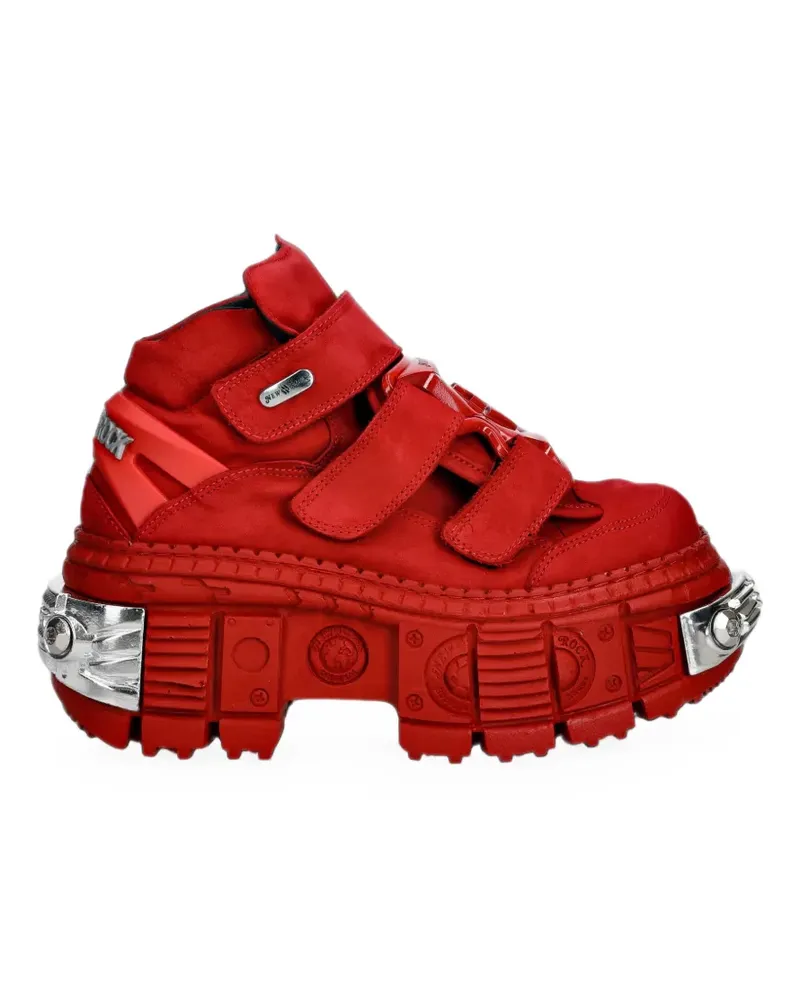 New Rock M-WALL285-C14 touch-strap platform boots - Rot Rot