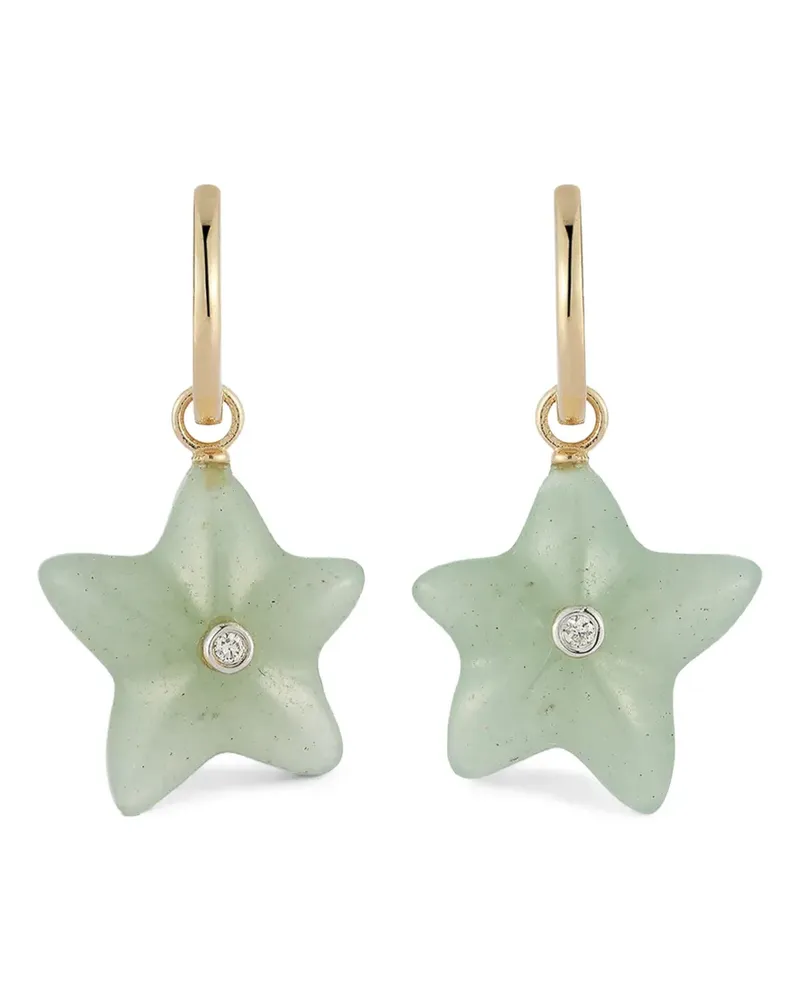 MATEO Starfish Creolen mit Jade - Gold Gold