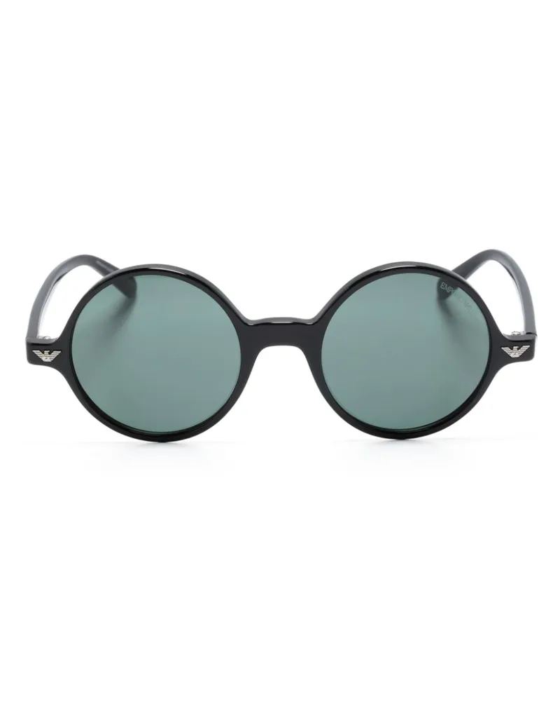 Emporio Armani Sonnenbrille mit rundem Gestell Schwarz