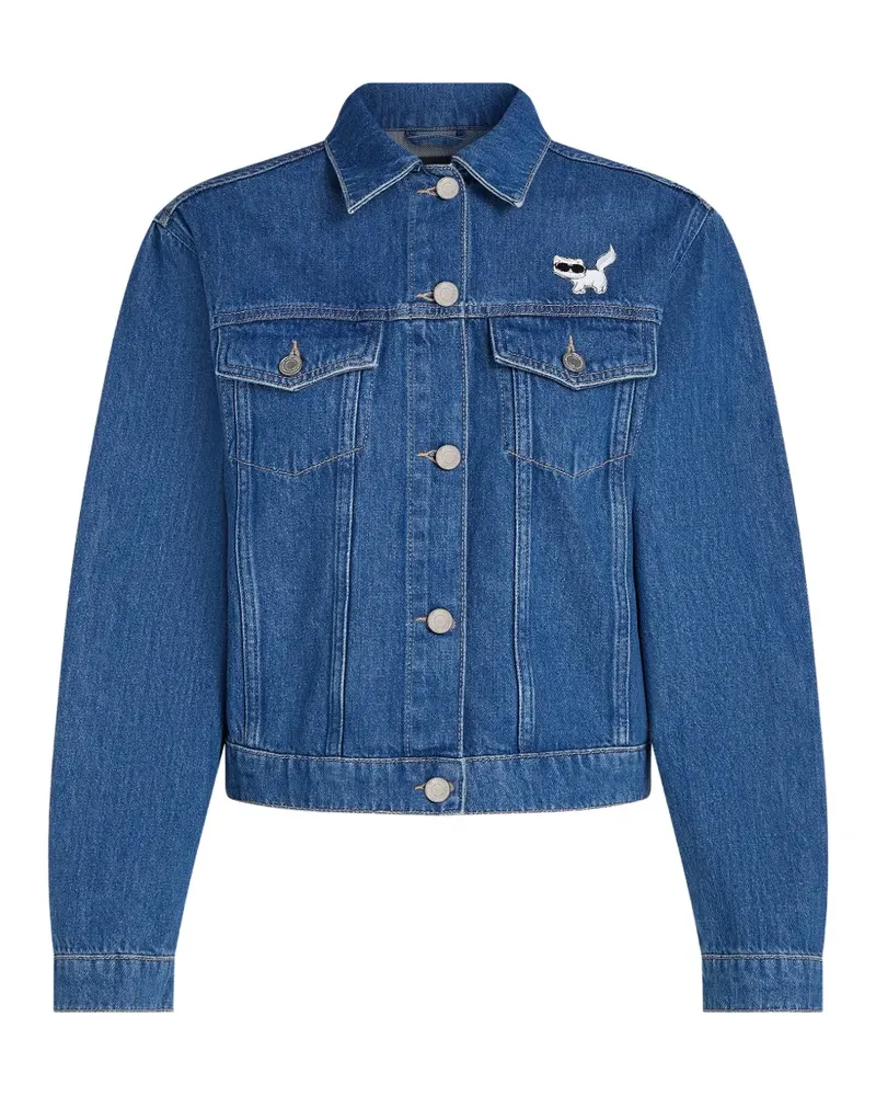 Karl Lagerfeld Ikon cat-motif denim jacket - Blau Blau