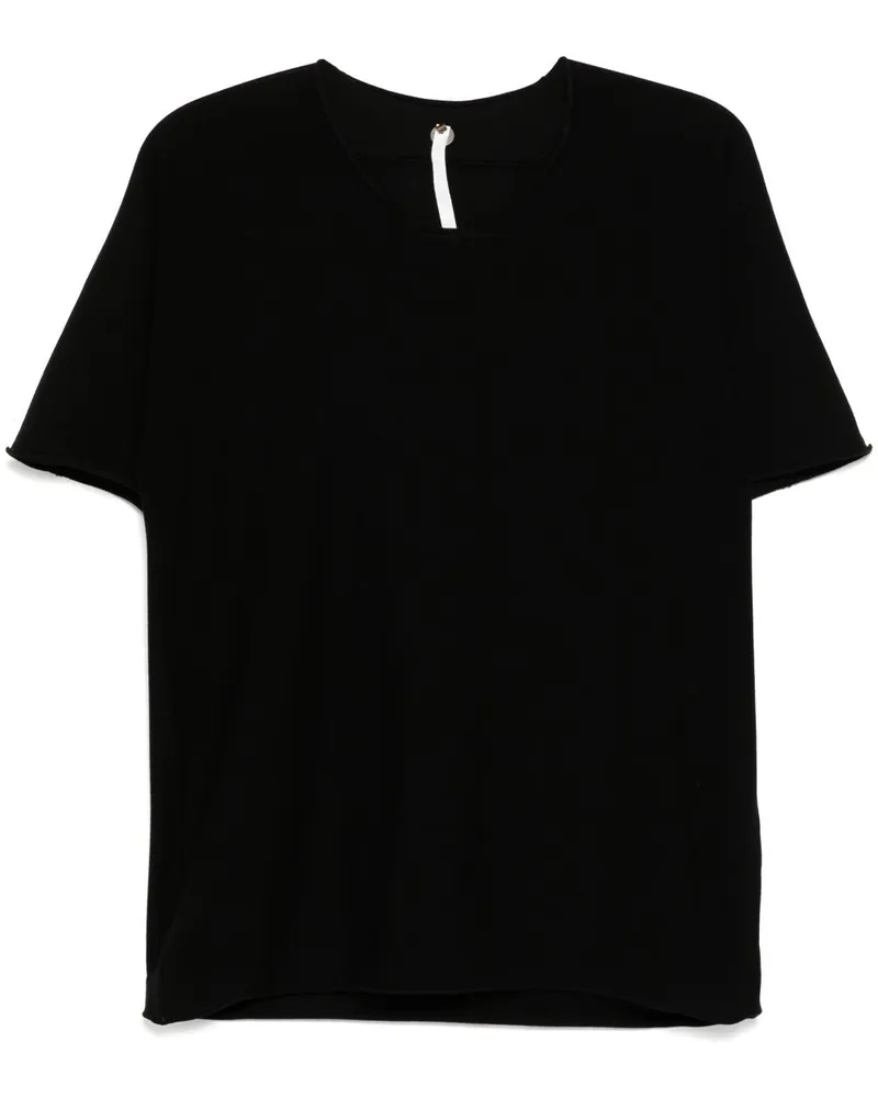 Label Under Construction Ungesäumtes T-Shirt - Schwarz Schwarz