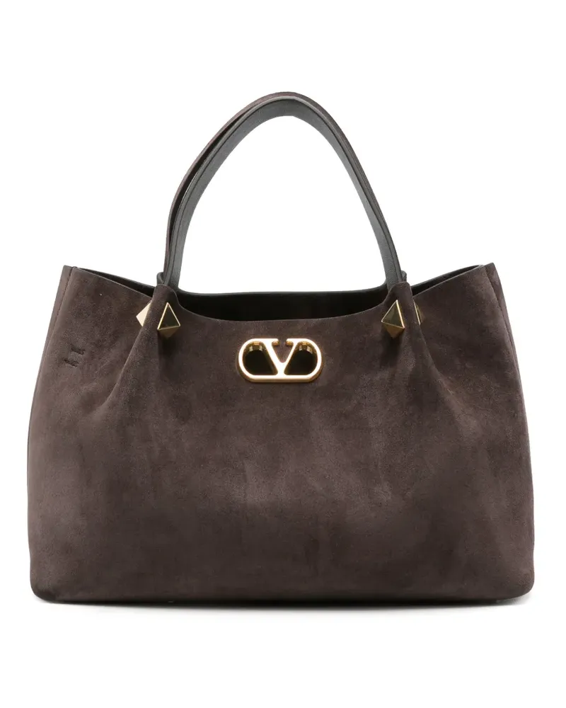 Valentino Garavani small suede tote bag - Braun Braun