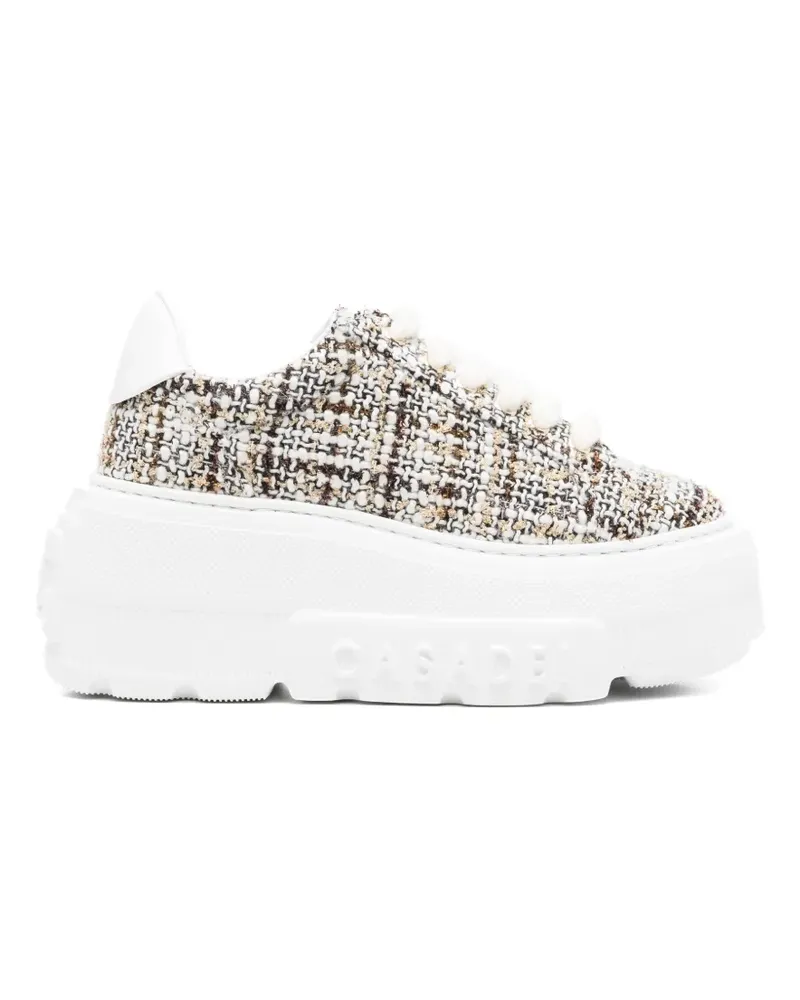 Casadei tweed platform sneakers - Nude Nude