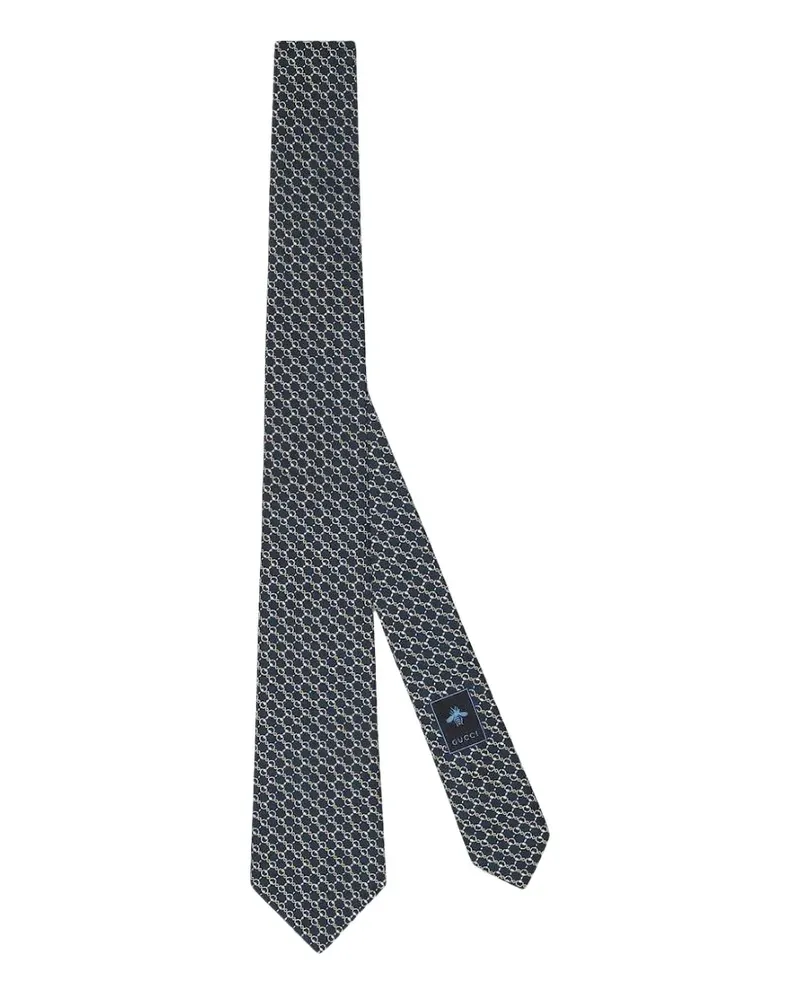 Gucci Seidenkrawatte mit Kreismuster - Blau Blau