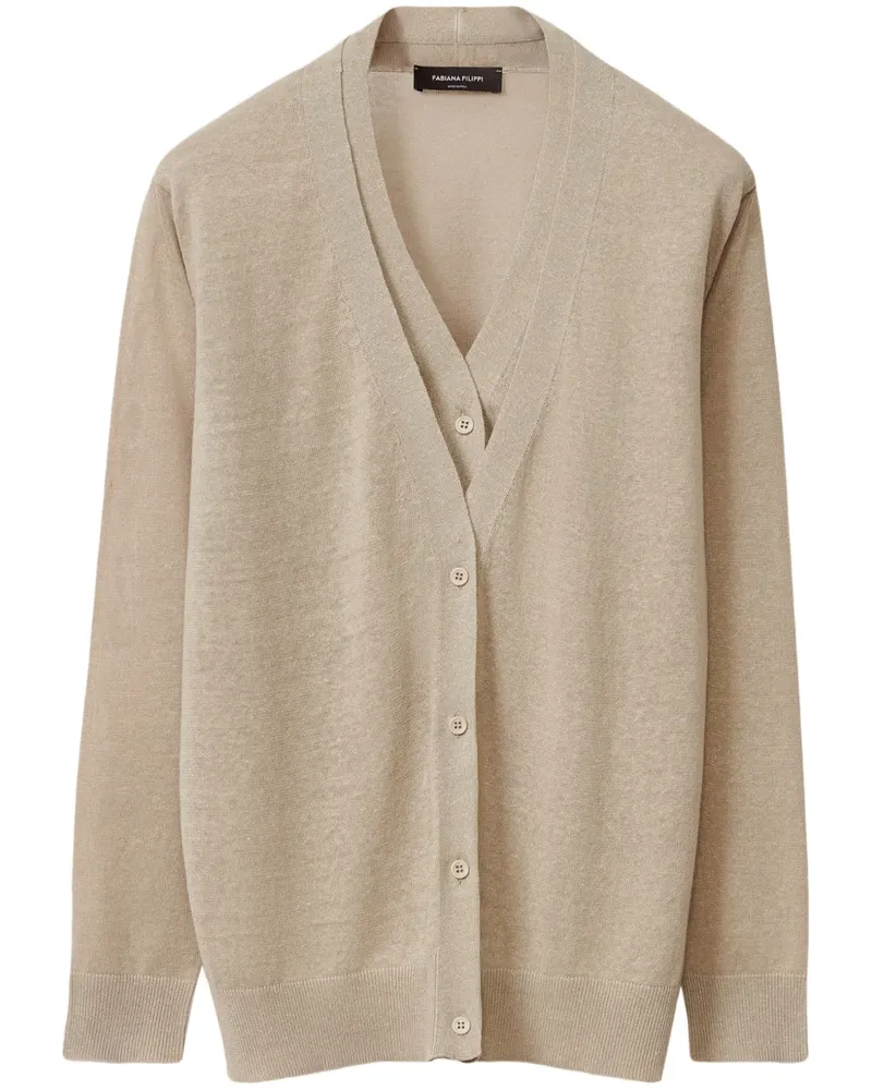 Fabiana Filippi Cardigan mit V-Ausschnitt - Nude Nude
