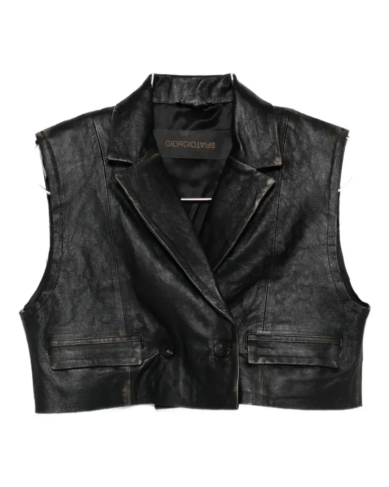 Giorgio Brato lapel pocket gilet - Schwarz Schwarz