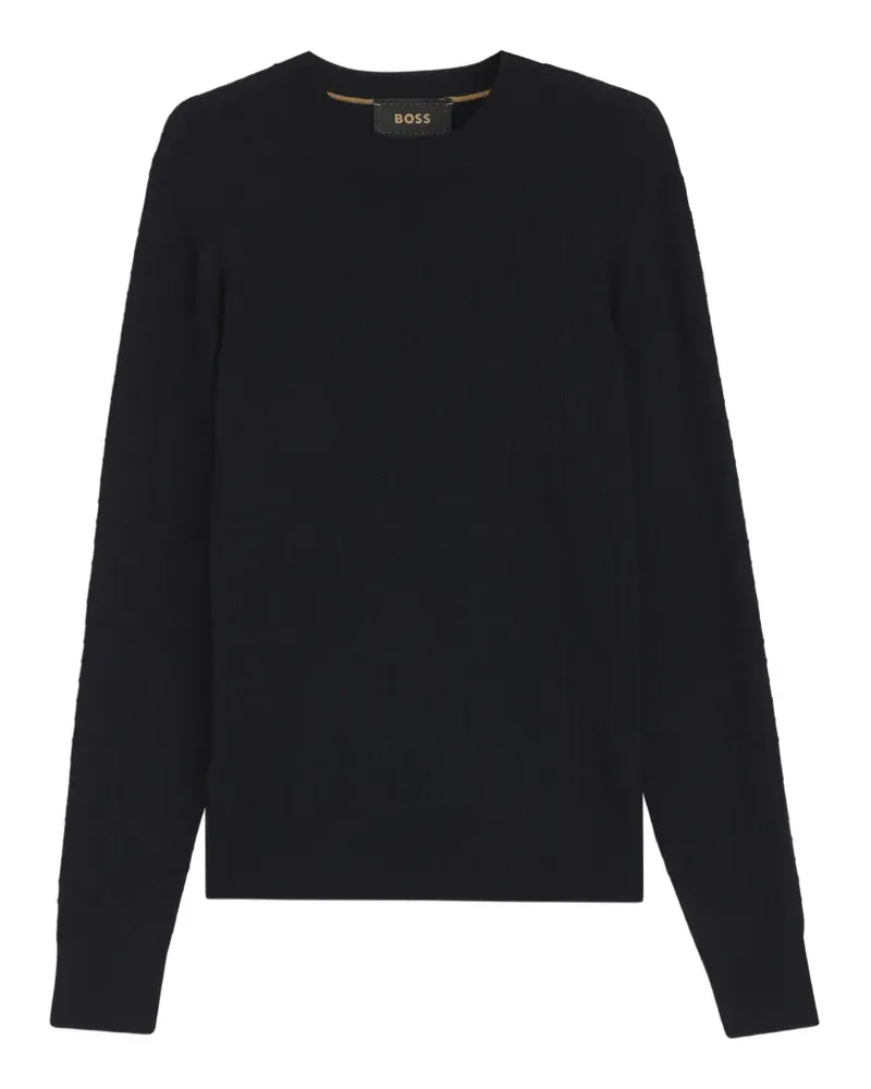 HUGO BOSS Pullover aus Seide mit saisonalem Muster - Schwarz Schwarz