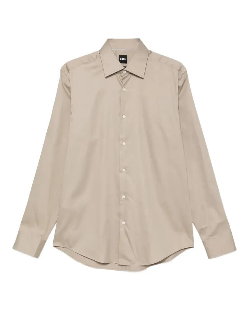HUGO BOSS point-collar long-sleeve shirt - Nude Nude