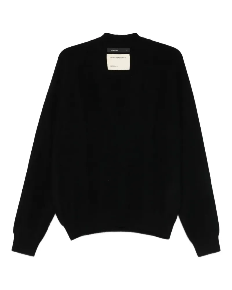 Frenckenberger Pullover mit V-Ausschnitt - Schwarz Schwarz