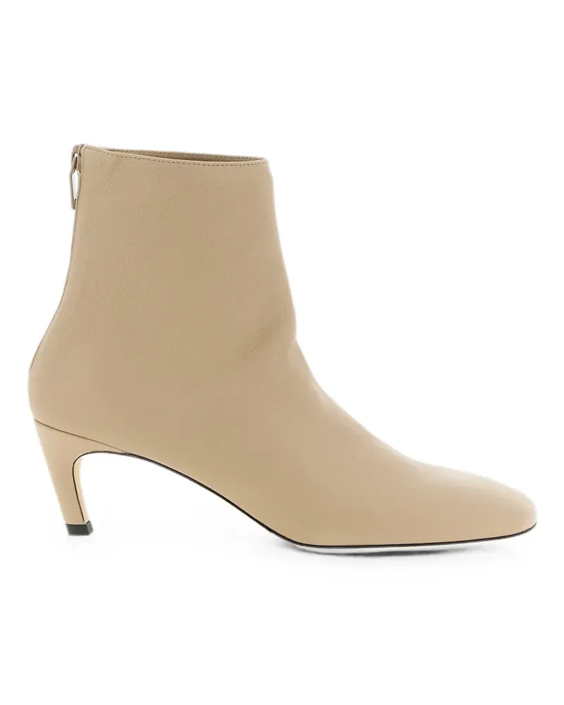 Totême almond-toe nappa ankle boots - Nude Nude