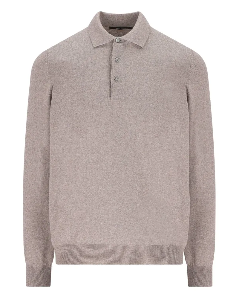 Tagliatore Langärmeliges Poloshirt - Nude Nude