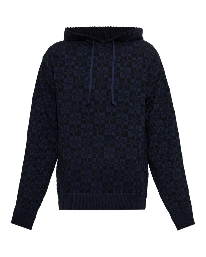Kenzo gram geometric-pattern hoodie - Blau Blau