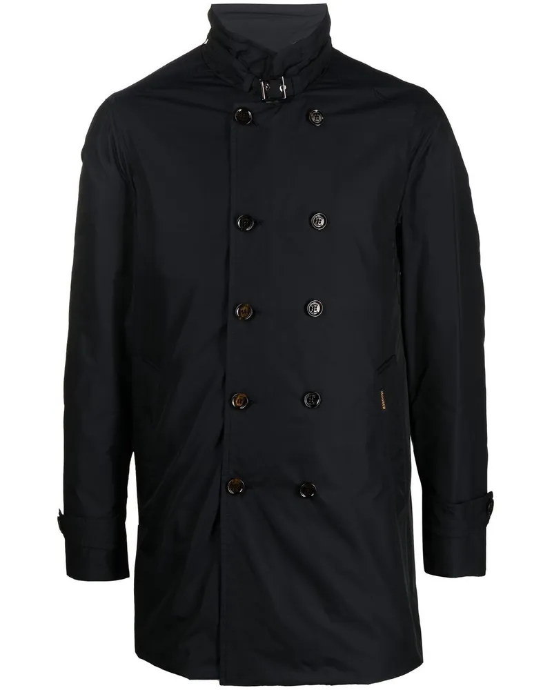 MOORER Doppelreihiger SC-Morandi-KM Mantel - Blau Blau