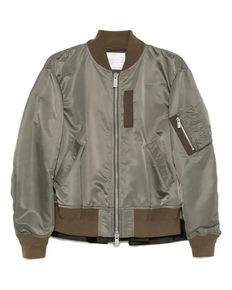 Sacai Bomberjacke mit Reißverschluss - Grün Grün