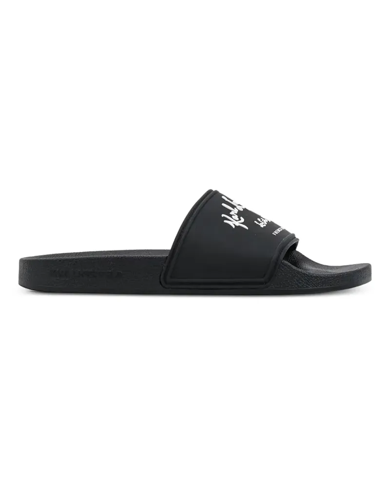 Karl Lagerfeld logo-print slides - Schwarz Schwarz