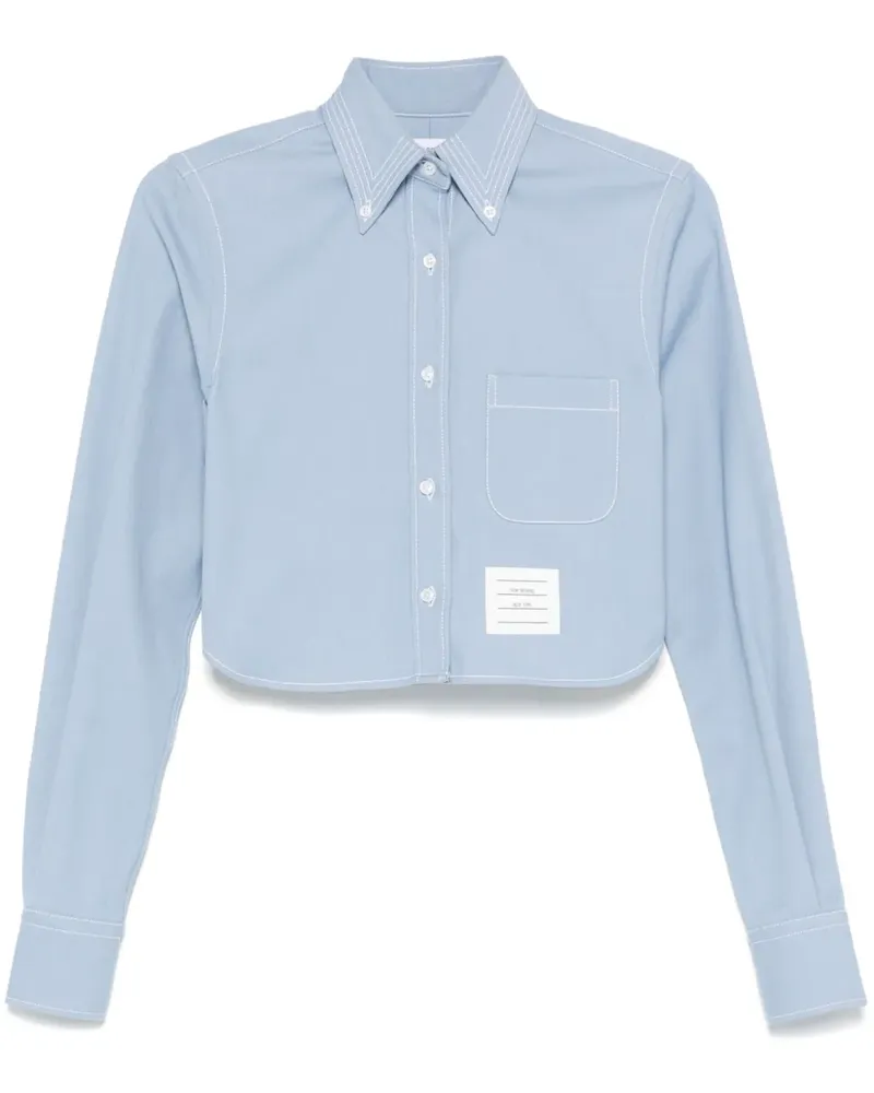 Thom Browne Jeanshemd im Cropped-Design - Blau Blau
