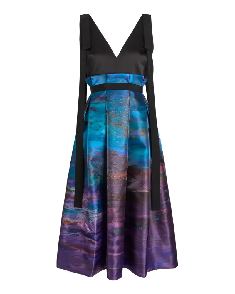 Roksanda Ilincic Runa V-neck tie dress - Schwarz Schwarz