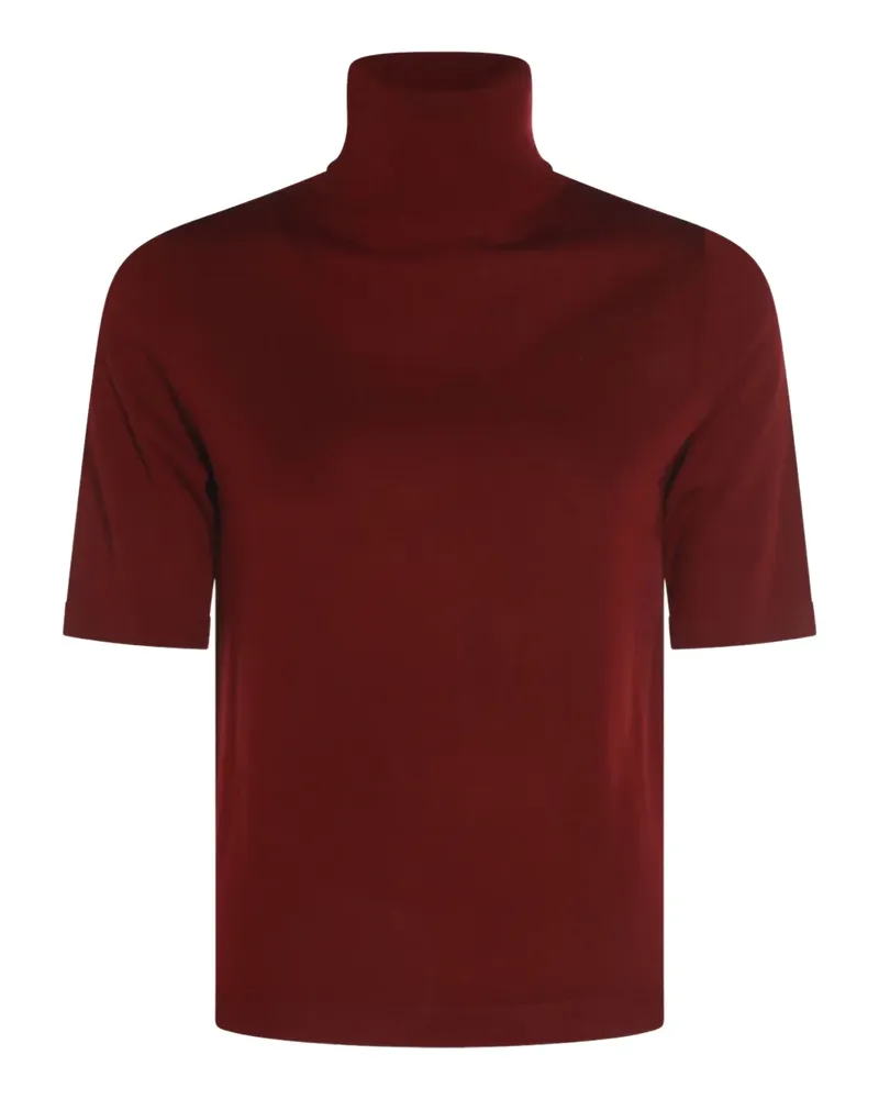 ALLUDE Kurzärmeliger Rollkragenpullover - Braun Braun