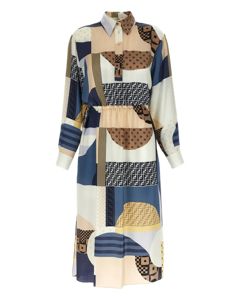 Fendi Kleid mit geometrischem Print - Blau Blau