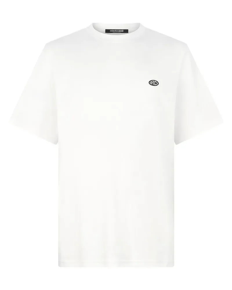 Roberto Cavalli T-Shirt mit Logo-Stickerei - Weiß Weiß
