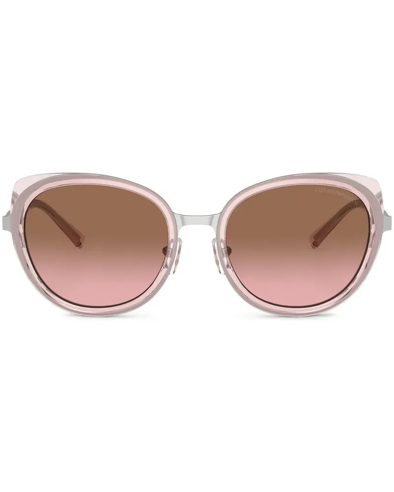 Emporio Armani Runde Sonnenbrille - Silber Silber