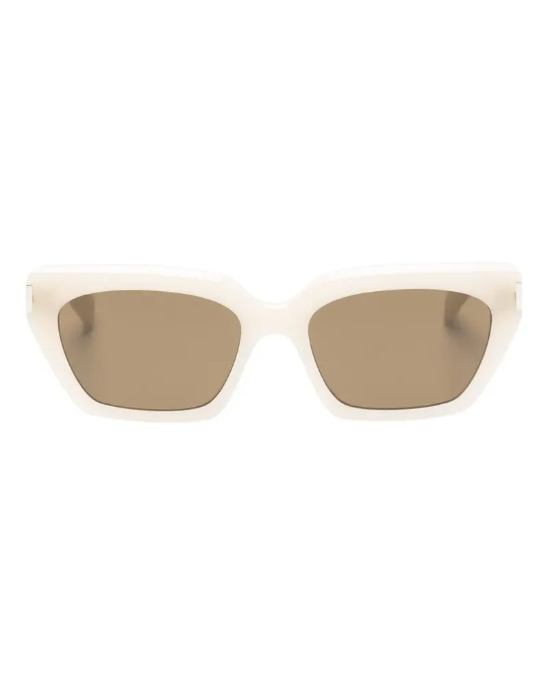 Saint Laurent rectangle frame sunglasses - Nude Nude