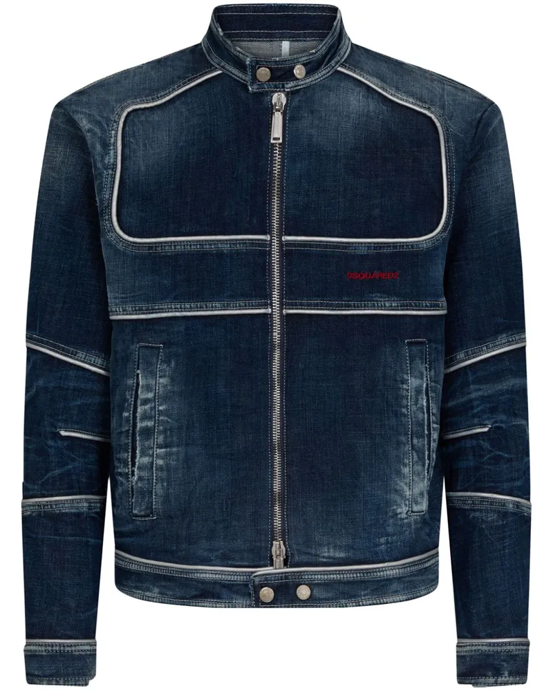 Dsquared2 Jeansjacke mit Kontrasteinsätzen - Blau Blau