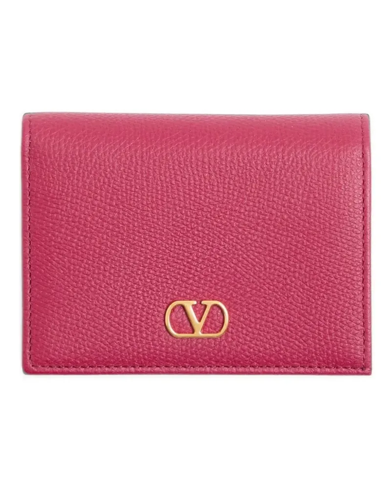 Valentino Garavani VLogo Signature Portemonnaie aus gekörntem Kalbsleder - Rosa Rosa