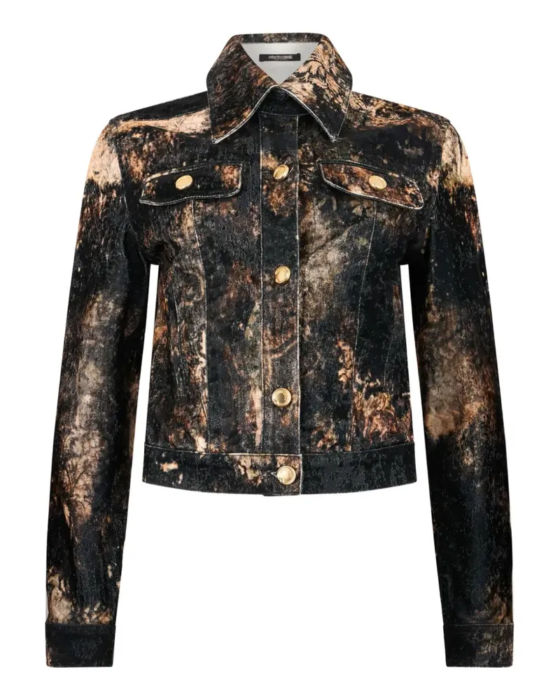 Roberto Cavalli button-up denim jacket - Schwarz Schwarz