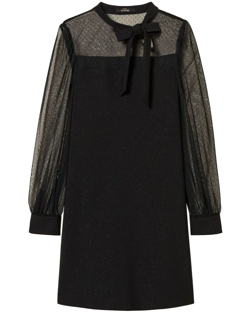 Twin-Set Minikleid mit Schleifenverschluss - Schwarz Schwarz